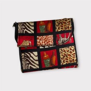 Y2K Nicole Miller Red and Black Wallet with Animal Prints